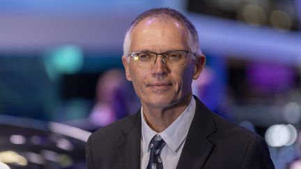 Carlos Tavares, PDG de Stellantis, lors du Mondial de l'Automobile de Paris, à Paris, en octobre 2022. (SPEICH FREDERIC/MAXPPP)