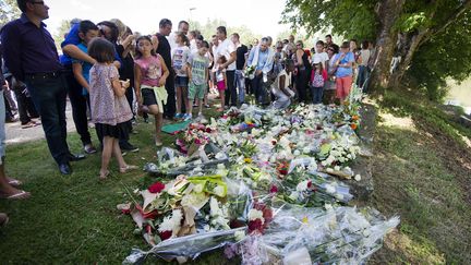 Rassemblement en l'honneur de la famille&nbsp;Ouedraogo, dont 7 membres &eacute;taient &agrave; bord du vol d'Air Alg&eacute;rie qui s'est &eacute;cras&eacute; dans le nord du Mali, le 3 ao&ucirc;t 2014 pr&egrave;s de Nantes. (JEAN-SEBASTIEN EVRARD / AFP)