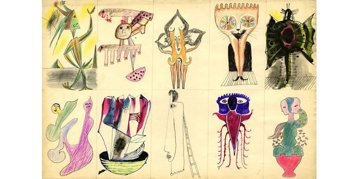 Victor Brauner et autres, dessins collectifs, 1941
 (Galerie 1900-2000, Paris © ADAGP, Paris 2012)