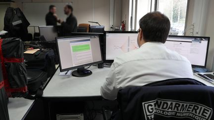 A research section specializing in high technologies of the national gendarmerie, February 8, 2017 in Bouliac (Gironde).  (COTTEREAU FABIEN / SOUTH WEST / MAXPPP)