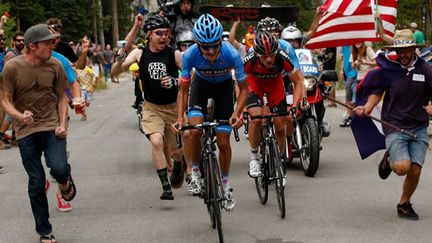 Lachlan Morton (Garmin) et Mathias Frank (BMC) (CHRIS GRAYTHEN / GETTY IMAGES NORTH AMERICA)