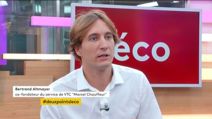 Invité de Stéphane Dépinoy dans ":L'éco", Bertrand Altmayer, directeur général de Marcel, parle du lancement de l'offre de VTC éléctrique en Ile de France.