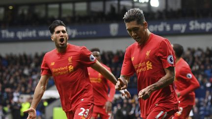 Roberto Firmino, buteur pour Liverpool contre West Bromwich Albion.  (JUSTIN TALLIS / AFP)