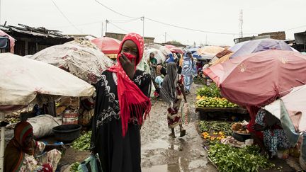 Scène de marché à N'Djamena, la capitale du Tchad, le 15 août 2017. (XAUME OLLEROS / AFP)