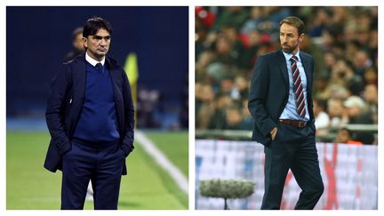 Zlatko Dalic, le sélectionneur de la Croatie (à gauche), Gareth Southgate, celui de l'Angleterre (à droite).