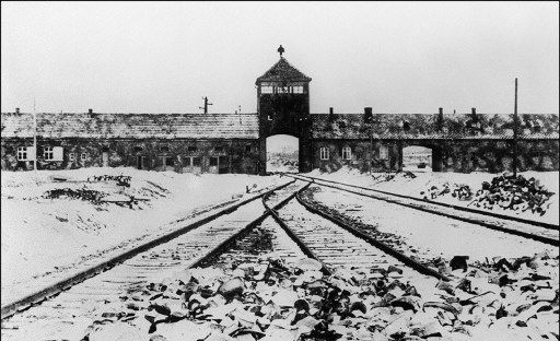 Photo prise en janvier 1945 du camp d'extermination d'Auschwitz après sa libération par l'armée soviétique. (AFP)