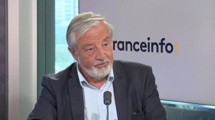 Vincent Montagne, président du festival du livre de Paris, le 20 avril 2023. (FRANCE INFO / RADIO FRANCE)