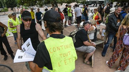 Une manifestation des "gilets jaunes", le samedi 20 juillet, à Lyon (Rhône).&nbsp; (MAXPPP)