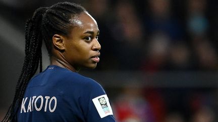 Marie-Antoinette Katoto, le 12 avril 2022 au Mans contre la Slovénie. (FRANCK FIFE / AFP)