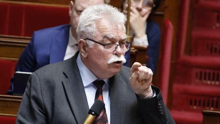 Le député communiste André Chassaigne, le 7 mai 2024, à l'Assemblée nationale. (LUDOVIC MARIN / AFP)