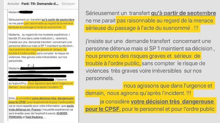 Mail envoyé par un cadre de la direction interrégionale d'Ile-de-France à une cadre de l'administration pénitentiaire, après la demande de transfert de Redoine Faïd formulée le 22 juin. (DR)