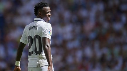 Vinicius Jr lors du match entre le Real Madrid et Mallorca, en Liga, le 11 septembre 2022. (JOSE BRETON / NURPHOTO via AFP)