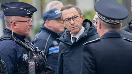 Le ministre de l'Intérieur, Bruno Retailleau, visite Rennes (Ille-et-Vilaine), le 1er novembre 2024. (ESTELLE RUIZ / HANS LUCAS / AFP)