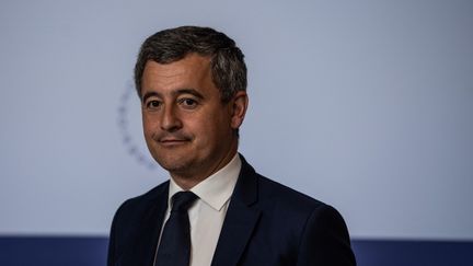 Le ministre de l'Intérieur, Gérald Darmanin, le 17 avril 2024, après le Conseil des ministres à Paris.  (ANDREA SAVORANI NERI / NURPHOTO / AFP)