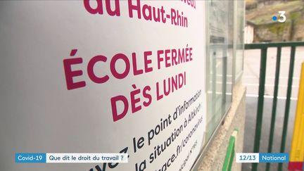 La fermeture des établissements scolaire dans l'Oise et le Haut-Rhin en raison de l'épidémie de Covid-19 va poser problème aux parents qui travaillent. Quels sont leurs droits ? (France 3)