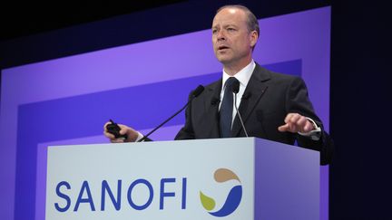 Le directeur g&eacute;n&eacute;ral de Sanofi&nbsp;Christopher Viehbacher, le 5 mai 2014 &agrave; Paris. (ERIC PIERMONT / AFP)