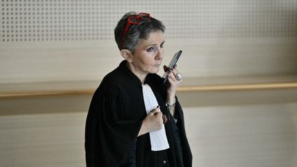 Béatrice Zavarro, avocate de Dominique Pelicot, au tribunal judiciaire d'Avignon (Vaucluse), le 10 septembre 2024. (CHRISTOPHE SIMON / AFP)