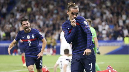 Le 7 septembre 2021, Antoine Griezmann s’illustre avec un doublé contre la Finlande, en éliminatoires de la Coupe du monde 2022. Il rejoint Michel Platini comme 3e meilleur buteur de l’histoire de l’équipe de France, avec 41 réalisations. (JEAN CATUFFE / JEAN CATUFFE)