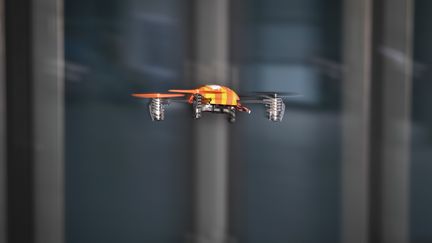 Un drone de loisir, lors d'une exposition à Nuremberg, en Allemagne, le 15 juillet 2014. (DAVID EBENER / DPA / AFP)