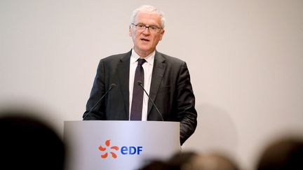 Le PDG d'EDF Jean-Bernard Levey en 2019, à Paris. (FRANCOIS GUILLOT / AFP)