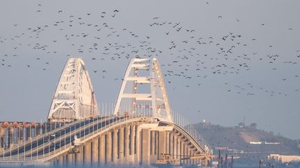 Le pont de Kertch en Crimée qui sépare la mer Noire de la mer d'Azov. (ALEXEY MALGAVKO / SPUTNIK)