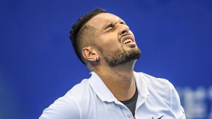 Nick Kyrgios&nbsp;participe à un championnat de tennis à&nbsp;Zhuhai (Chine), le 25 septembre 2019. (ZHONG ZHENBIN / IMAGINECHINA / AFP)