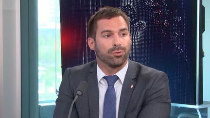 Julien Odoul, porte-parole du Rassemblement national, était l'invité de franceinfo le 10 mai 2022.&nbsp; (FRANCEINFO / RADIOFRANCE)