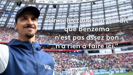 Zlatan Ibrahimovic, invité de BeINSports, le 16 juin 2018. (KIRILL KUDRYAVTSEV / AFP)