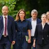 Les cadres du Nouveau Front populaire, dans les jardins de l'Elysée, à Paris, le 23 août 2023. (DIMITAR DILKOFF / AFP)