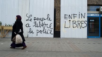 A Tunis, le 22 janvier, après la chute du président Ben Ali. (AFP - Martin Bureau)