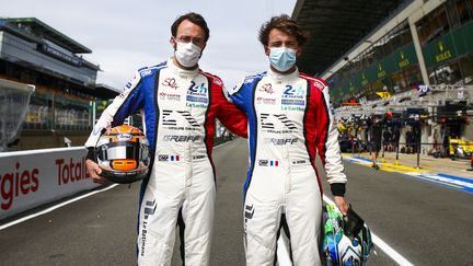 Arnold et Maxime Robin&nbsp;lors de&nbsp;l'édition 2021 des 24 Heures du Mans, en août 2021. (JULIEN DELFOSSE / DPPI)