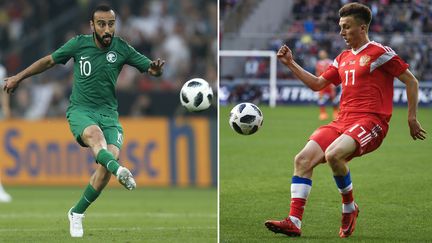 Mohammad al-Sahlawi (Arabie Saoudite) fera face à Alexander Golovin (Russie) jeudi pour le match d'ouverture. (ALEXANDER NEMENOV,LEON KUEGELER / AFP)