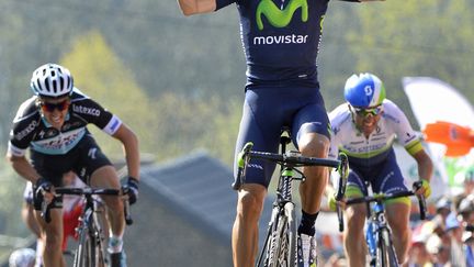 Alejandro Valverde a dominé les autres favoris au sommet du mur de Huy (BENOIT DOPPAGNE / BELGA MAG)