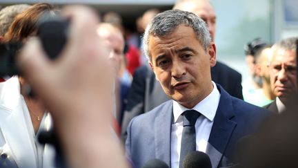 Gérald Darmanin, en visite dans l'Aisne le 3 juillet. (GA?L H?RISS? (AISNE NOUVELLE) / MAXPPP)