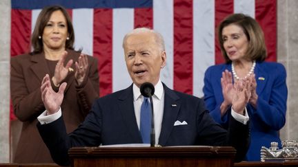 Joe Biden devant le Congrès américain à Washington (Etats-Unis), le 2 mars 2022. (SAUL LOEB / POOL / AFP)