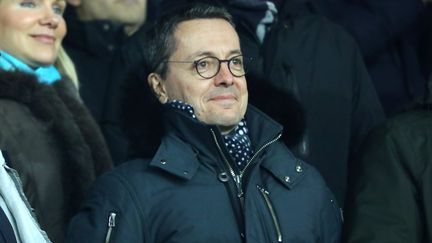 Jacques-Henri Eyraud, le président de l'OM, lors de la rencontre PSG-OM en 27e journée de Ligue 1. (MAXPPP)