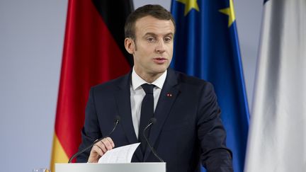 Le président de la République, Emmanuel Macron, le 22 janvier 2019, en Allemagne. (MALTE OSSOWSKI / SVEN SIMON / AFP)