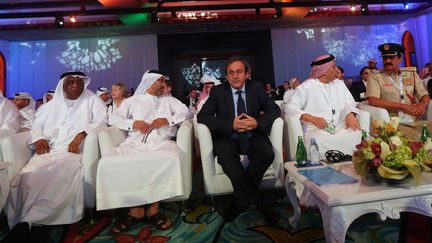 Michel Platini lors de la 9e édition de la Dubaï International Sports Conference (MARWAN NAAMANI / AFP)