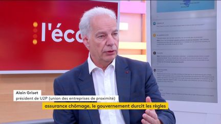 Invité de Jean-Paul Chapel dans ":l'éco", Alain Griset, président de l'U2P (union des entreprises de proximité), est venu réagir aux annonces de réforme de l'assurance chômage.