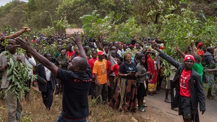 Une manifestation de l'opposition en juin 2019 contre l'élection contestée du président Peter Mutharika. (AMOS GUMULIRA / AFP)