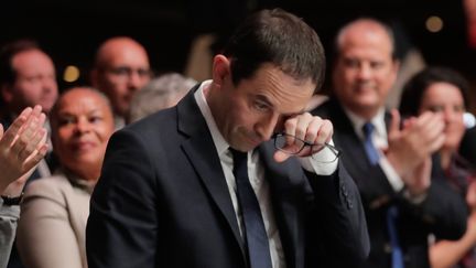 Benoît Hamon, lors de son meeting d'investiture à Paris, le 5 février 2017. (CHRISTIAN HARTMANN / REUTERS)