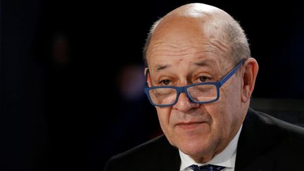 Le ministre des Affaires étrangères, Jean-Yves Le Drian, lors d'une réunion du G7 à Dinard (Ille-et-Vilaine), le 6 avril 2019. (STEPHANE MAHE / AFP)