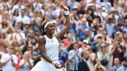 Cori Gauff retrouve les huitièmes de finale à Wimbledon, le 3 juillet 2021. (BEN STANSALL / AFP)