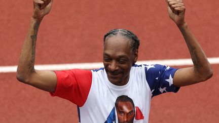 Snoop Dogg à l'Olympic Team Trials Track & Field, le 23 juin 2024, à Eugene, dans l'Oregon (États-Unis). (CHRISTIAN PETERSEN / GETTY IMAGES NORTH AMERICA / AFP)