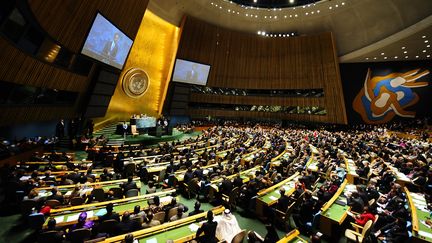 La 65e assembl&eacute;e g&eacute;n&eacute;rale des Nations unies &agrave; New York (Etats-Unis), le 23 septembre 2010. (EMMANUEL DUNAND / AFP)