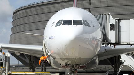 Un avion &agrave; l'a&eacute;roport Roissy-Charles-de-Gaulle (Val-d'Oise), le 18 ao&ucirc;t 2014. (KENZO TRIBOUILLARD / AFP)