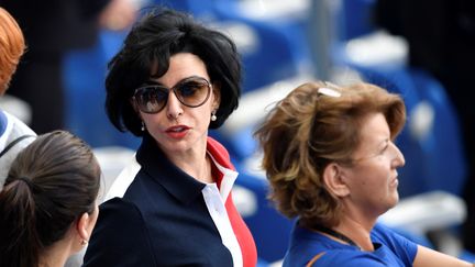 Rachida Dati lors de la finale de l'Euro de football France-Portugal, au Stade de France, à Saint-Denis (Seine-Saint-Denis), le 10 juillet 2016. (PHILIPPE LOPEZ / AFP)