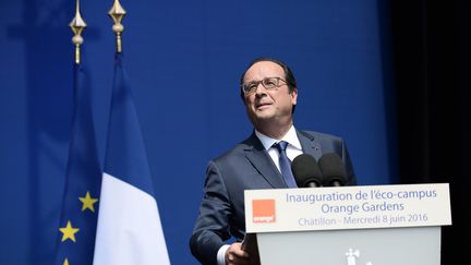 Le chef de l'Etat François Hollande, le 8 juin 2016 à Châtillon (Hauts-de-Seine). (STEPHANE DE SAKUTIN / AFP)