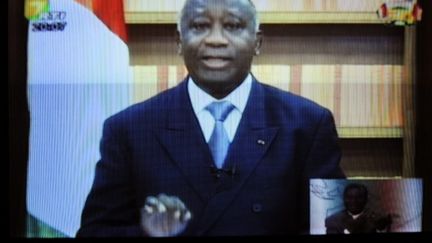 Laurent Gbabgo à la télévision ivoirienne RTI. Décembre 2010. (AFP - Issouf Sanogo)