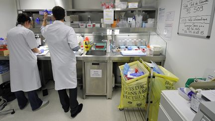 Des chercheurs de l'Inserm (Institut national de la santé et de la recherche médicale) photographiés dans un laboratoire à Toulouse, le 10 octobre 2014.
 (PASCAL PAVANI / AFP)